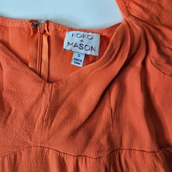 Koko + Mason Colorblock Pink Casual Dress Long Sleeve Zip Back Women's Small - Picture 5 of 5